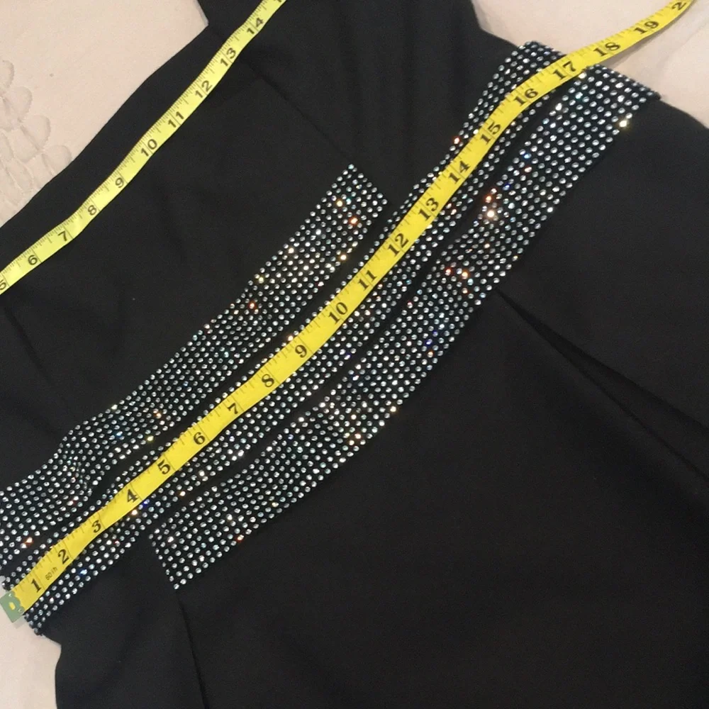 Tory Burch Black Midi Dress with Embellished Waist